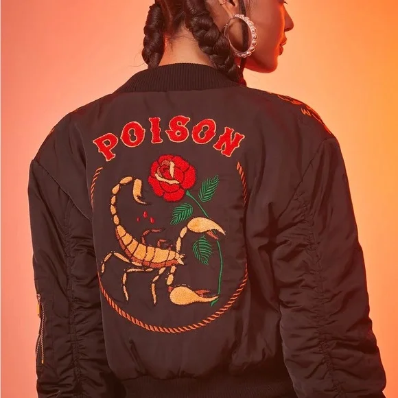 Dolls Kill  Poster girl scorpion jacket size 3X Poison - Picture 8 of 10